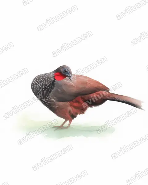 Illustration im Stil Aquarell: Caucaguan (Penelope perspicax)