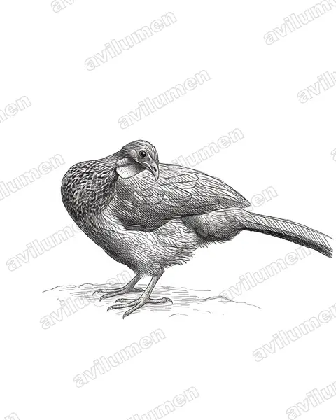 Illustration im Stil Tusche: Caucaguan (Penelope perspicax)