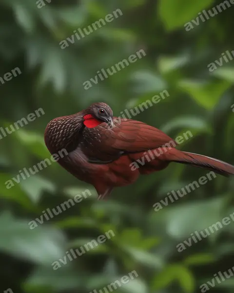 Illustration im Stil Realistisch: Caucaguan (Penelope perspicax)