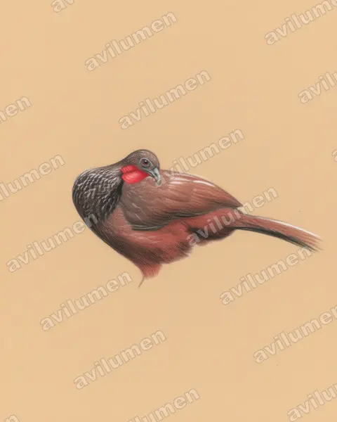 Illustration im Stil Buntstift: Caucaguan (Penelope perspicax)