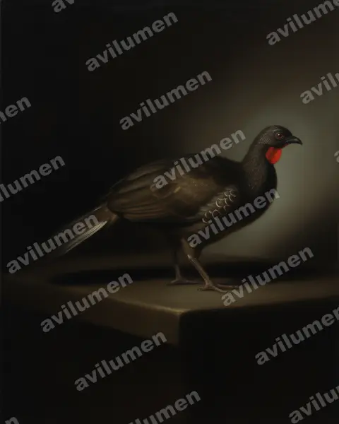 Illustration im Stil Öl: Weißstirnguan (Penelope superciliaris)