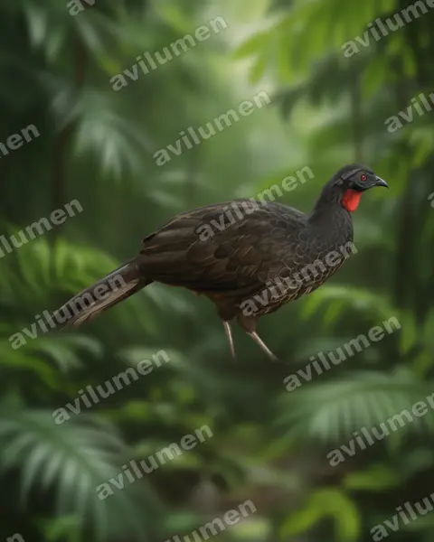 Illustration im Stil Realistisch: Weißstirnguan (Penelope superciliaris)
