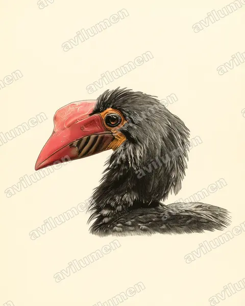 Illustration Planche ancienne : Penelopides affinis (Calao de Mindanao)