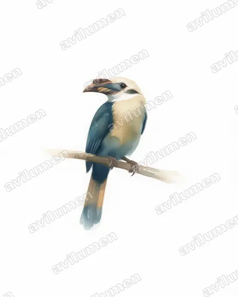 Illustration Aquarelle : Penelopides samarensis (Calao de Samar)