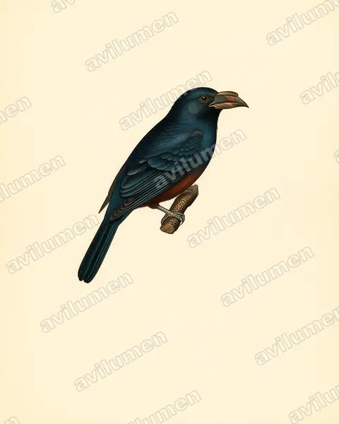 Illustration Planche ancienne : Penelopides samarensis (Calao de Samar)