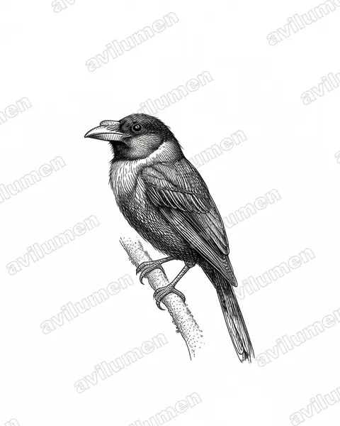 Illustration Encre : Penelopides samarensis (Calao de Samar)