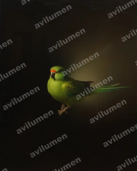 Oil illustration: Pezoporus flaviventris (Western Ground Parrot)