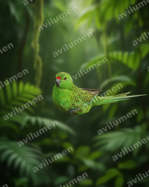Realistic illustration: Pezoporus flaviventris (Western Ground Parrot)