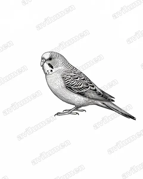 Illustration im Stil Tusche: Nachtsittich (Pezoporus occidentalis)