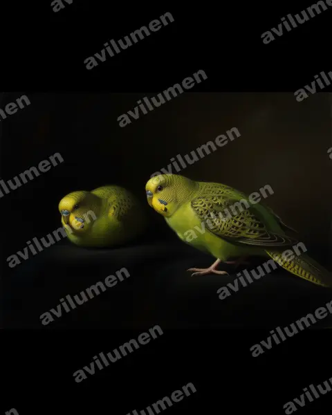 Illustration im Stil Öl: Nachtsittich (Pezoporus occidentalis)