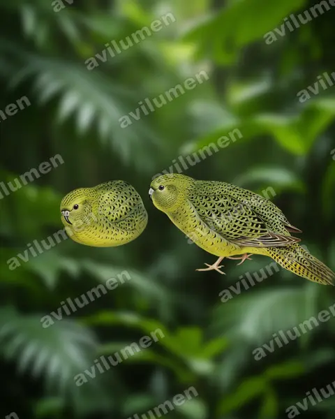 Illustration im Stil Realistisch: Nachtsittich (Pezoporus occidentalis)