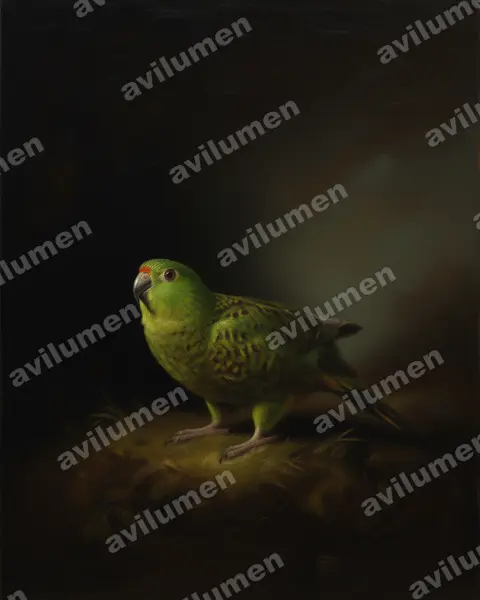 Illustration im Stil Öl: Erdsittich (Pezoporus wallicus)