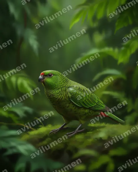 Illustration im Stil Realistisch: Erdsittich (Pezoporus wallicus)