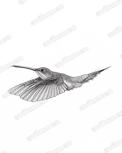 Ilustración en Tinta: Phaethornis koepckeae (Ermitaño de Koepcke​)