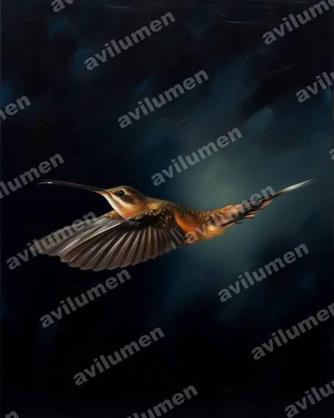Ilustración en Óleo: Phaethornis koepckeae (Ermitaño de Koepcke​)