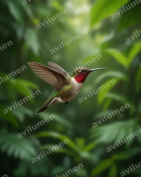 Illustration Réaliste : Phaethornis longuemareus (Ermite nain)