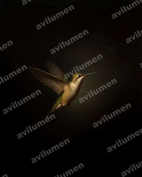 Illustration im Stil Öl: Mexikoschattenkolibri (Phaethornis mexicanus)