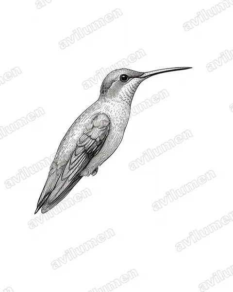 Ilustración en Tinta: Phaethornis philippii (Ermitaño picoaguja)