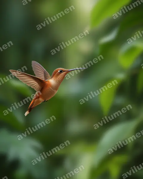 Ilustración en Realista: Phaethornis philippii (Ermitaño picoaguja)