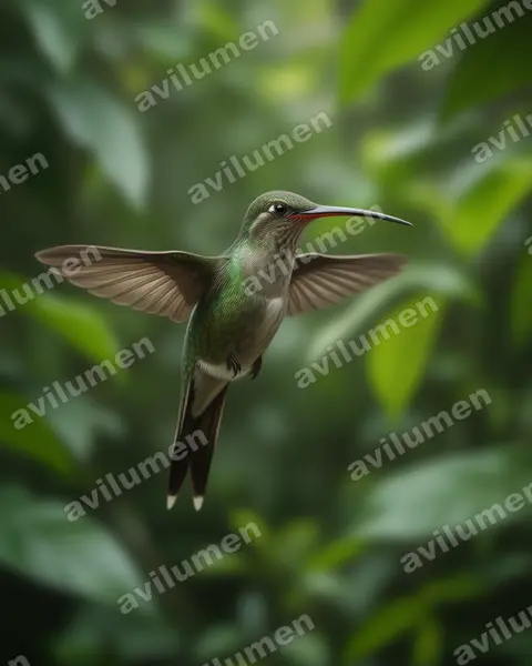 Ilustración en Realista: Phaethornis yaruqui (Ermitaño de Yaruqui)