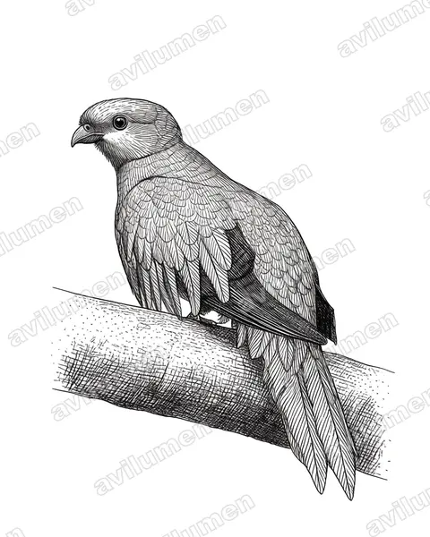 Ink illustration: Pharomachrus auriceps (Golden-headed Quetzal)