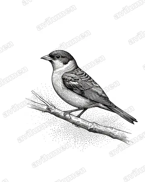 Illustration Encre : Phibalura boliviana (Apolo cotinga)