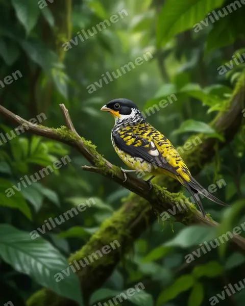 Illustration Réaliste : Phibalura boliviana (Apolo cotinga)