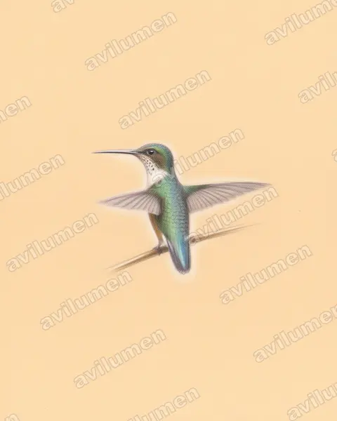 Ilustración en Lápiz de color: Phlogophilus harterti (Colibrí colipinto peruano)