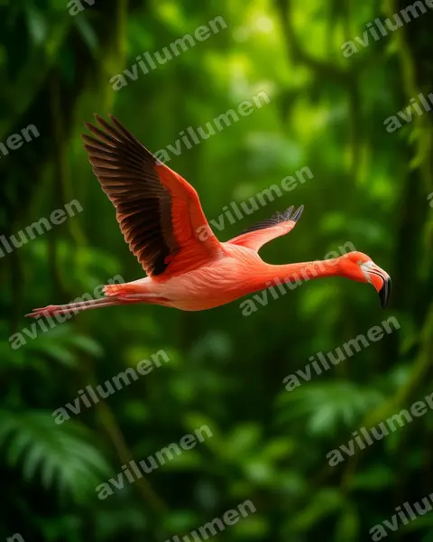 Illustration Réaliste : Phoenicopterus chilensis (Flamant du Chili)