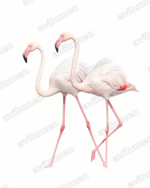 Illustration Aquarelle : Phoenicopterus roseus (Flamant rose)