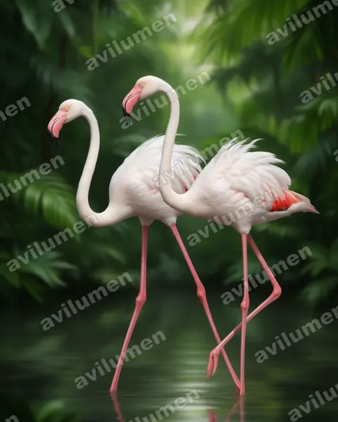 Illustration Réaliste : Phoenicopterus roseus (Flamant rose)