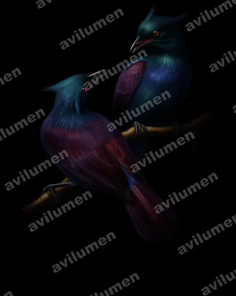 Illustration Huile : Phonygammus keraudrenii (Paradisier de Keraudren)
