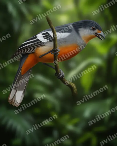 Illustration Réaliste : Phytotoma raimondii (Rara du Pérou)