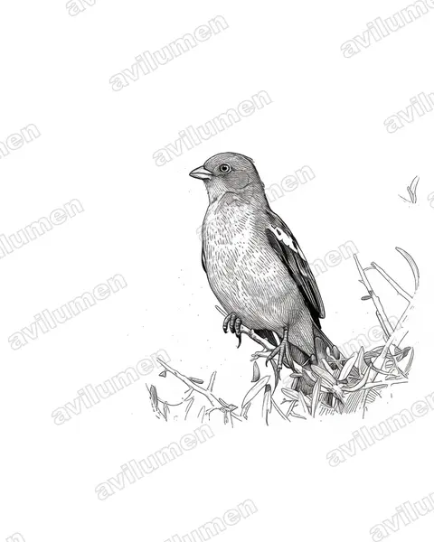Illustration Encre : Phytotoma rutila (Rara du Paraguay)