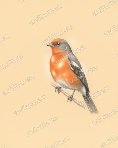 Illustration Crayon de couleur : Phytotoma rutila (Rara du Paraguay)