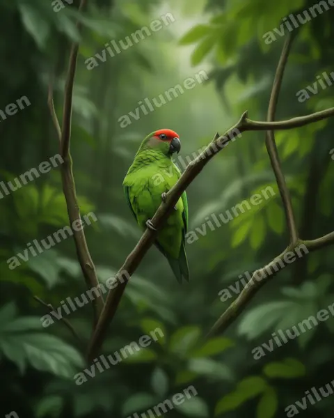 Realistic illustration: Pionopsitta pileata (Pileated Parrot)