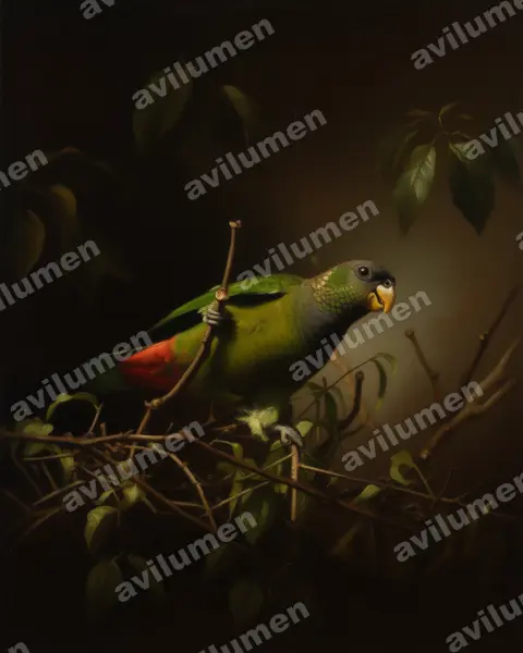 Illustration im Stil Öl: Maximilianpapagei (Pionus maximiliani)