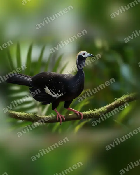 Ilustración en Realista: Pipile cumanensis (Pava rajadora)