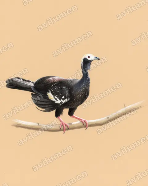 Ilustración en Lápiz de color: Pipile cumanensis (Pava rajadora)