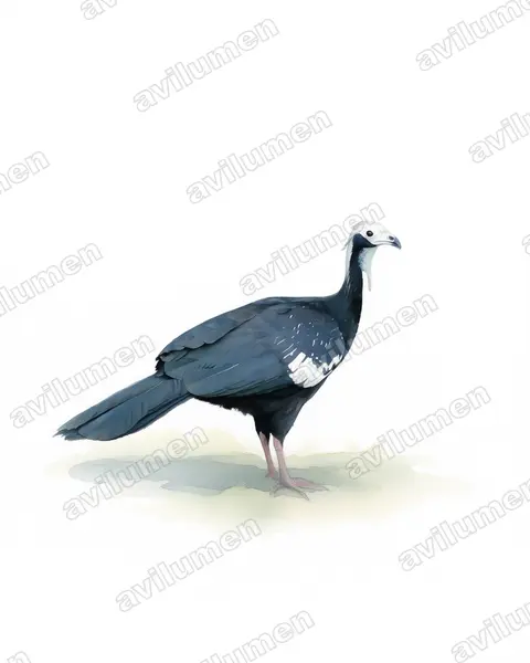 Ilustración en Acuarela: Pipile grayi (Pava goliblanca)