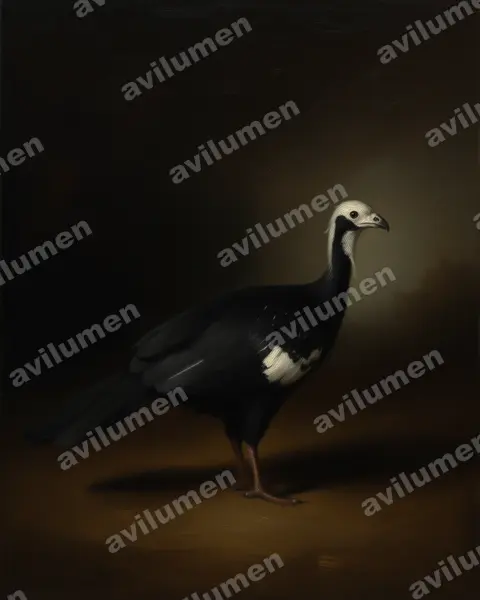 Ilustración en Óleo: Pipile grayi (Pava goliblanca)