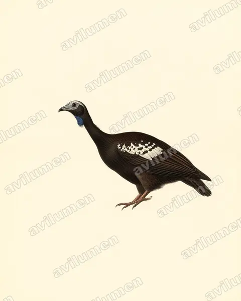 Vintage plate illustration: Pipile pipile (Trinidad Piping Guan)