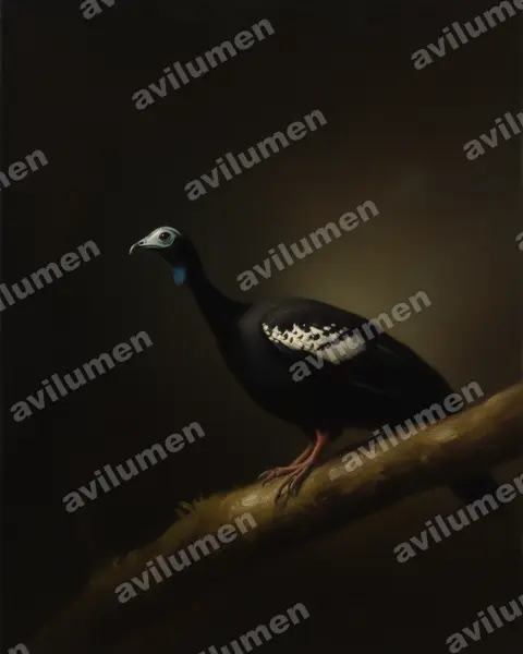 Oil illustration: Pipile pipile (Trinidad Piping Guan)