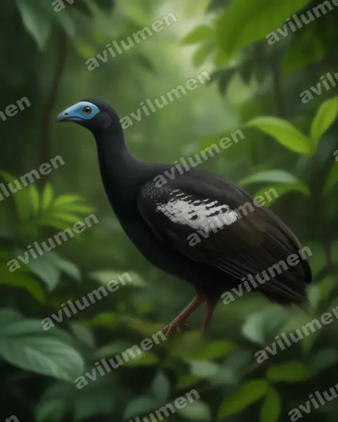 Realistic illustration: Pipile pipile (Trinidad Piping Guan)