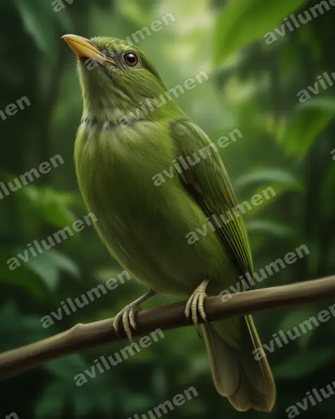 Illustration im Stil Realistisch: Golden-breasted Fruiteater (Pipreola aureopectus)