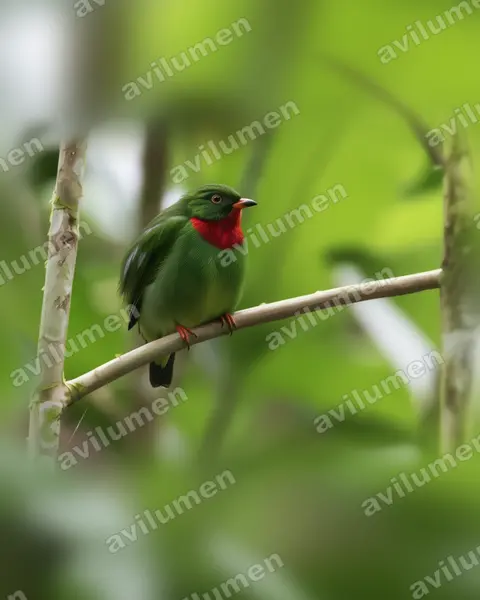Illustration im Stil Realistisch: Fiery-throated Fruiteater (Pipreola chlorolepidota)