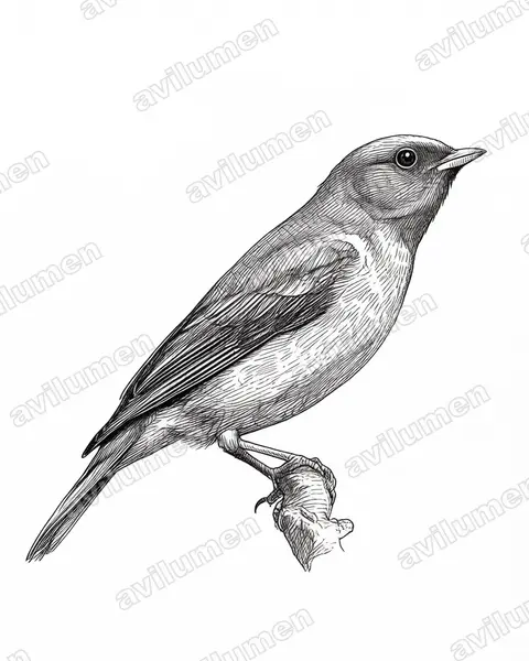 Illustration Encre : Pipreola riefferii (Cotinga vert et noir)