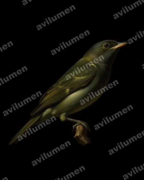 Illustration Huile : Pipreola riefferii (Cotinga vert et noir)