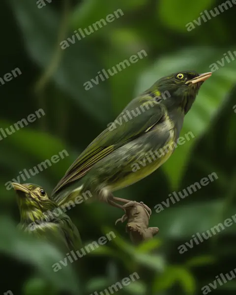 Illustration Réaliste : Pipreola riefferii (Cotinga vert et noir)