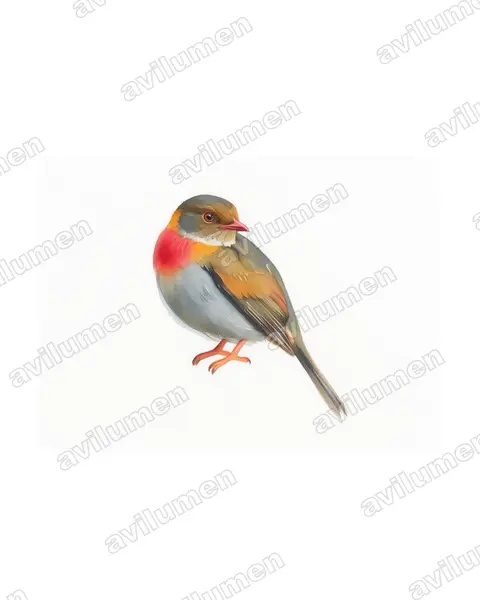 Illustration im Stil Aquarell: Red-banded Fruiteater (Pipreola whitelyi)